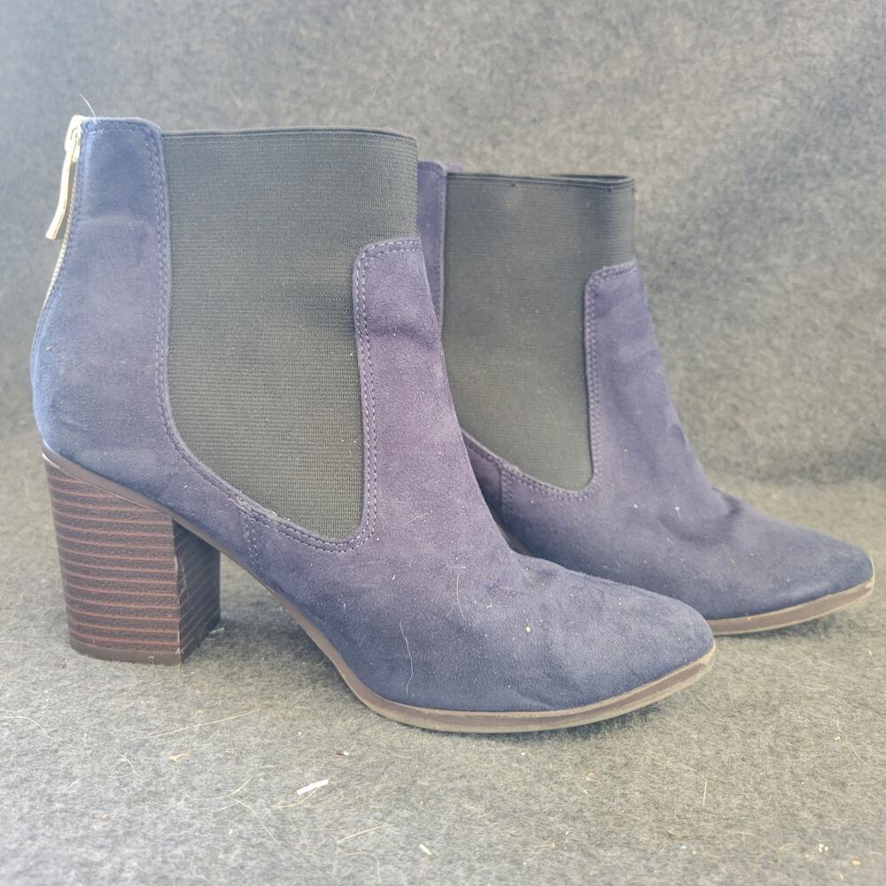 Fioni Women's Blue  Classic Block Heel Tight Ankle Bootie‎ Boots Size 6